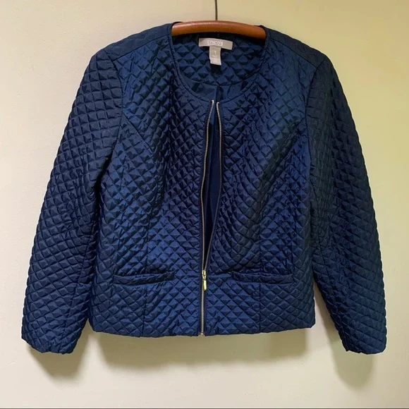 Chico’s Navy Quilted Jacket - Picture 6 of 7